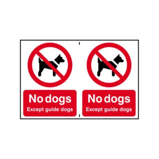 No Dogs Except Guide Dogs Sign Pack size: Case of 1