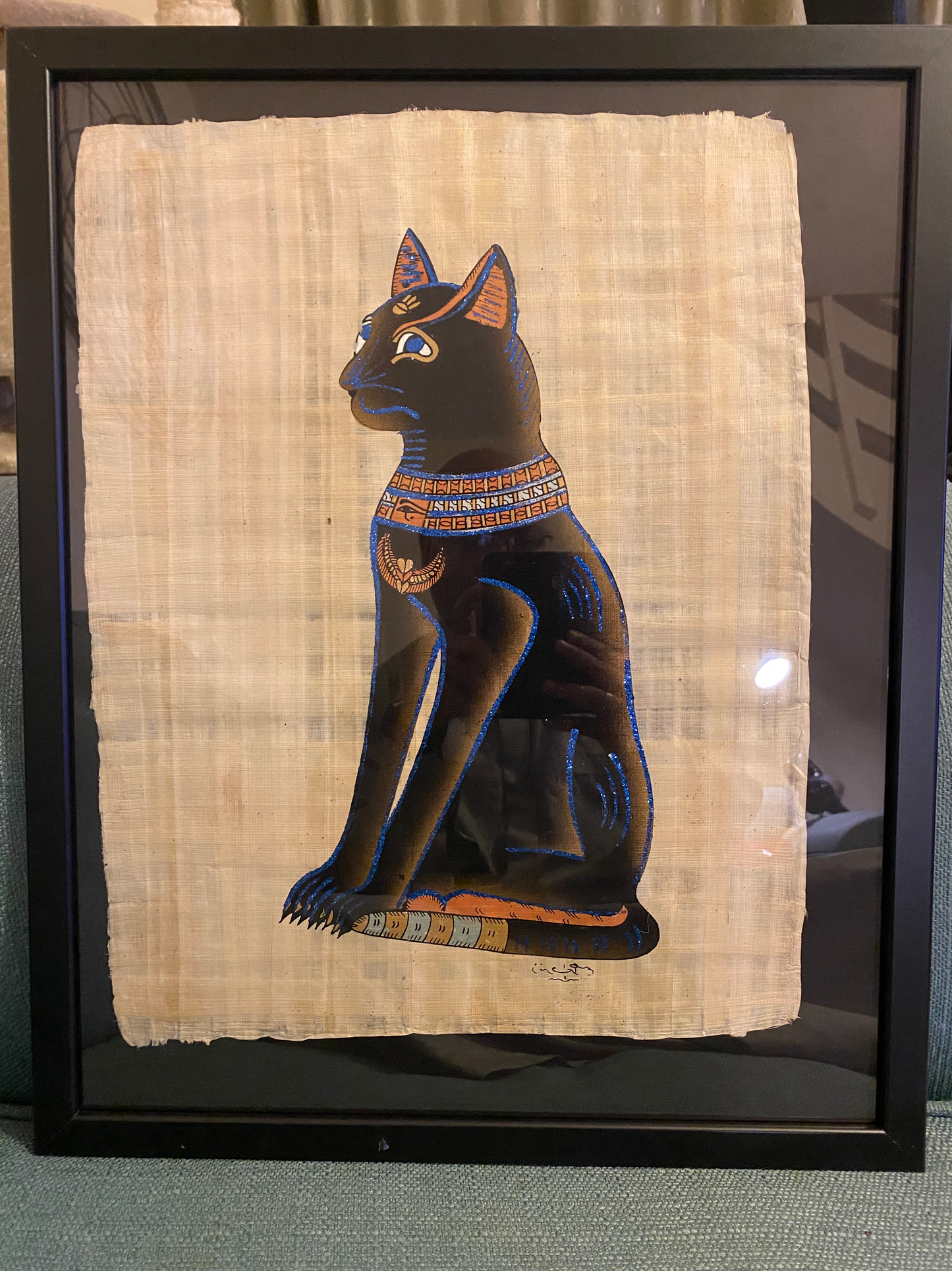 Original papyrus paper ( the goddess Bastet)