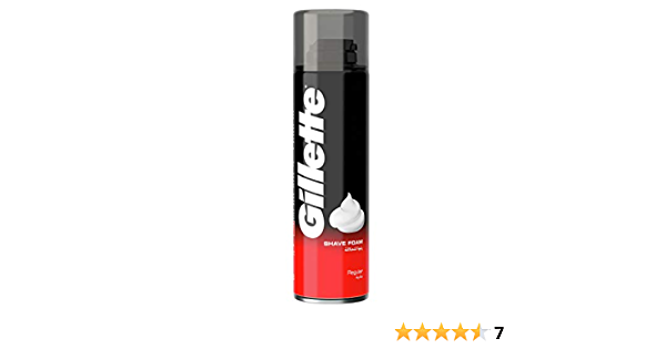 Gillette Classic Men's Shaving Foam Regular 200ml Pack size: Case of 6
