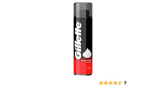 Gillette Classic Men's Shaving Foam Regular 200ml Pack size: Case of 6