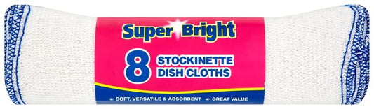 Super Bright 8 Stockinette Dish Cloths Pack size: Case of 60