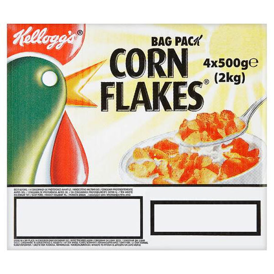 Kellogg's Corn Flakes Cereal Bag Pack 4 x 500g (2kg)