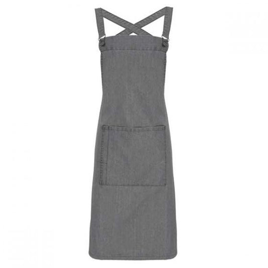 Cross Back Barista Apron Grey Denim