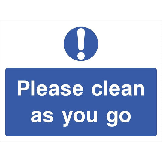 Please Clean as You go Sign Pack size: Case of 1