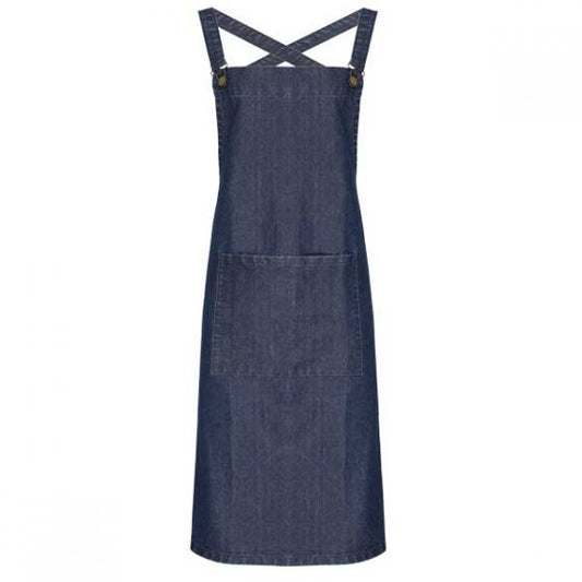 Cross Back Barista Apron Indigo Denim