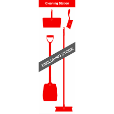 Shadowboard - Cleaning Station Style A (Red) with Hooks - No Stock