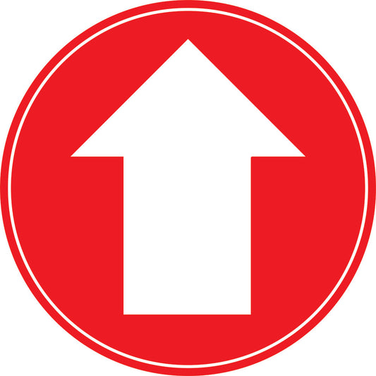 Red Arrow Self Adhesive Floor Graphic (400mm dia.)