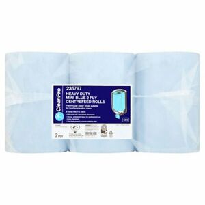 CleanPro 6 Heavy Duty Mini Blue Centrefeed Rolls 2 Ply