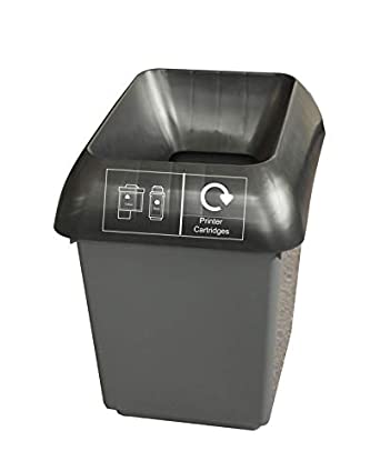 30L Recycling Bin with Black Lid & Printer Cartridge Logo Pack size: Case of 1