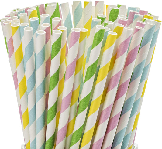 Ecopac 200 Assorted Candy Stripe Straws