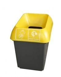 30L Recycling Bin with Yellow Lid & Textiles Logo Pack size: Case of 1