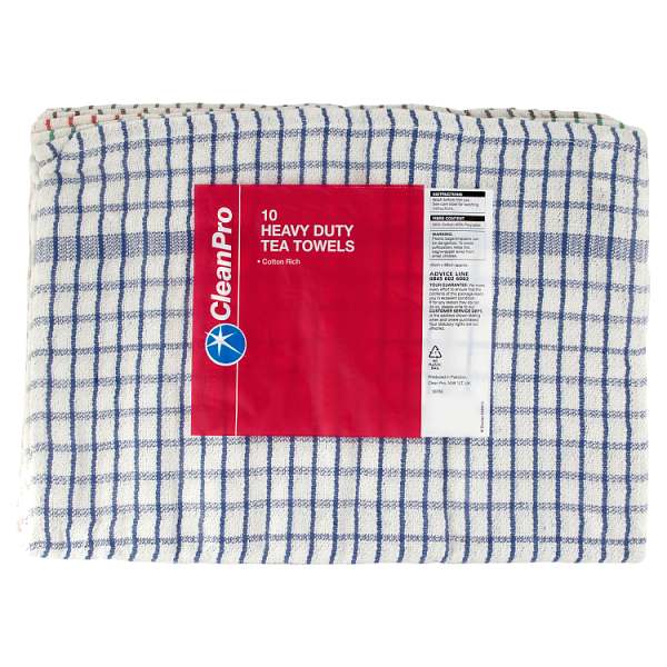 Clean Pro 10 Heavy Duty Tea Towels 45cm x 68cm