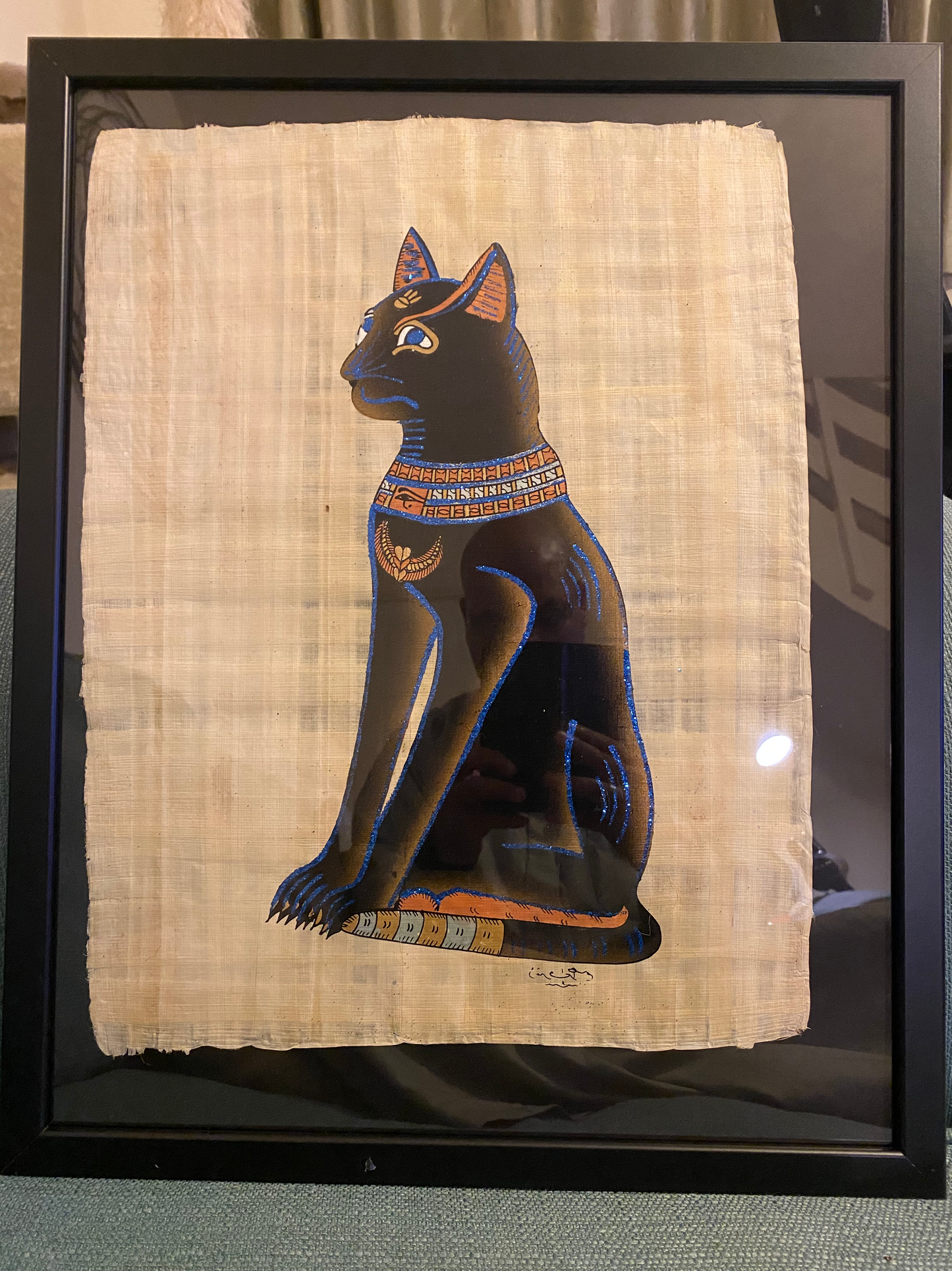 Original papyrus paper ( the goddess Bastet)