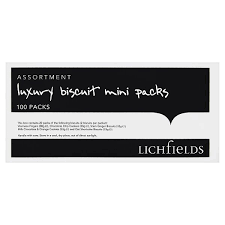 Lichfields 100 Assorted Luxury Biscuit Mini Packs Case of 100