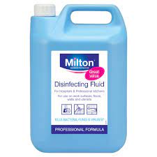Milton Disinfecting Fluid, For Use On Work Surface, Floors, Walls & Ustensils 5L
