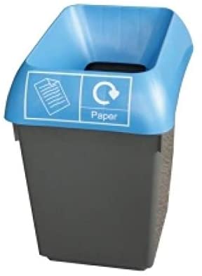 30L Recycling Bin with Blue Lid & Paper Logo Pack size: Case of 1