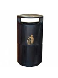 94 Litre HOODED TOP BIN c/w GALV.LINER and LOCK, Black Pack size: Case of 1