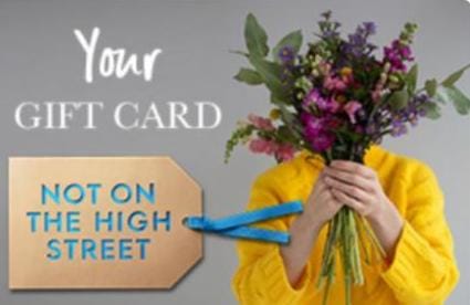 Not on the Highstreet gift card