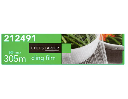Chef's Larder Cling Film 300mm x 305m Pack size: Case of 9