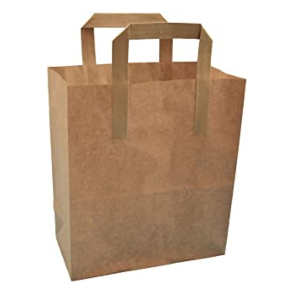Infiniti 100 Brown Take-Away Food Bags 8'' x 13'' x 10'' Pack size: Case of 1