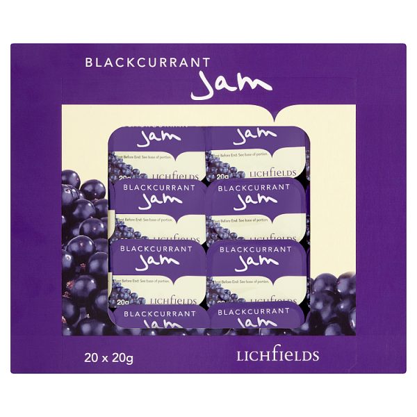 Lichfields Blackcurrant Jam Individual Portions 20 x 20g