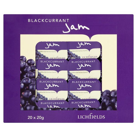 Lichfields Blackcurrant Jam Individual Portions 20 x 20g