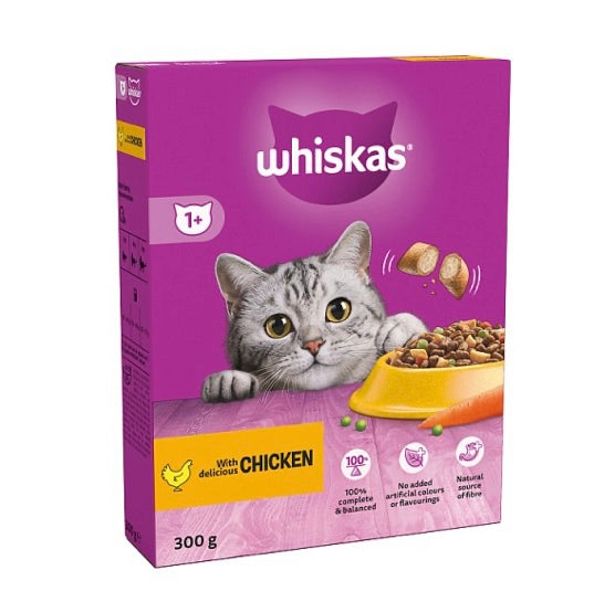 Whiskas 1+ Chicken Adult Dry Cat Food 300g Pack size: Case of 6