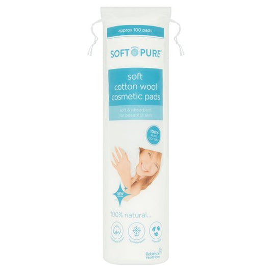 Soft & Pure Soft Cotton Wool Cosmetic Pads 100S