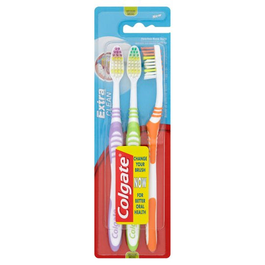 Colgate Extra Clean Medium Toothbrush X3