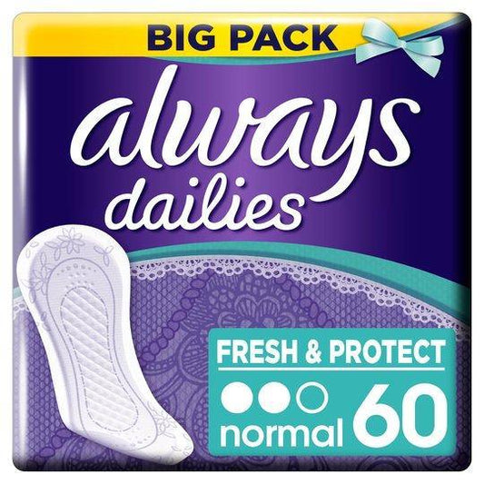 Always Dailies Fresh & Protect Normal Panty Liners 60 - Collectionmarket